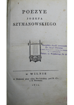 Poezye Jozefa Szymanowskiego
