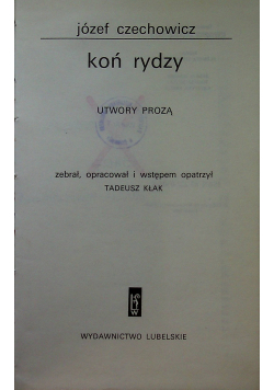Koń rydzy utwory prozą