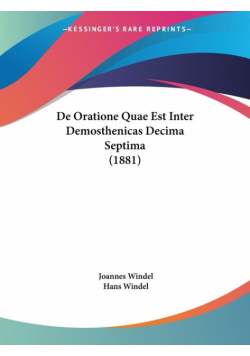 De Oratione Quae Est Inter Demosthenicas Decima Septima (1881)