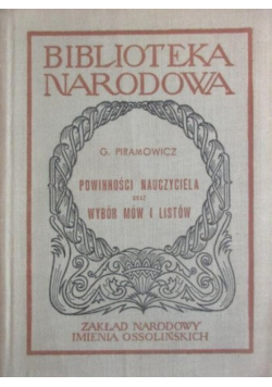 Powinności nauczyciela oraz wybór mów i listów