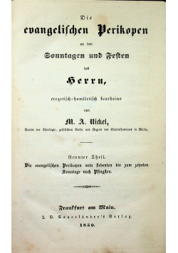 Die evangelischen Perikopen 1850 r.