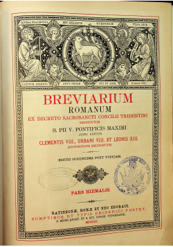 Breviarium Romanum ex decreto  Pars Hiemalis 1901 r.