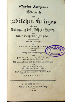 Geschite des Judaischen Krieges 1836 r
