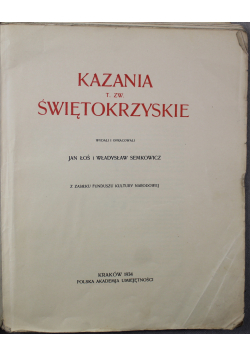 Kazania T zw Świętokrzyskie 1934 r.