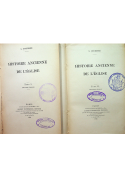 Histoire Ancienne De L Eglise 2 tomy 1906 r.