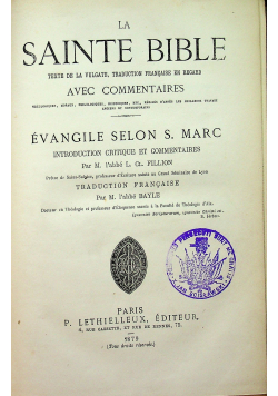 La Sainte Bible 1889 r.