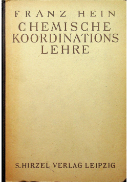 Chemische koordinationslehre 1950 r