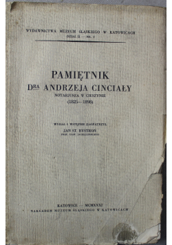 Pamiętniki Dra Andrzeja Cinciały 1931 r.