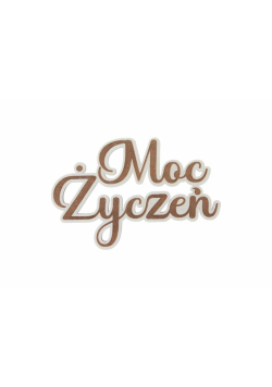 Drewniany napis - Moc życzeń 5szt biały