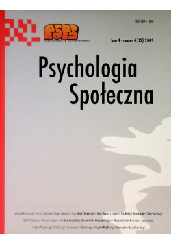 Psychologia społeczna Tom 4 Nr 4 / 09