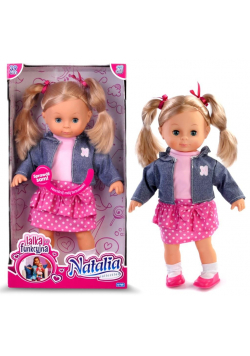 Lalka Natalia Dżinsowa kurtka Mówi po polsku 39cm