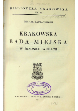 Krakowska rada miejska 1934 r
