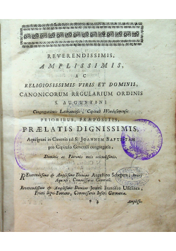 Reverendissimis Amplissimis  plus 5 tytułów ok 1759 r