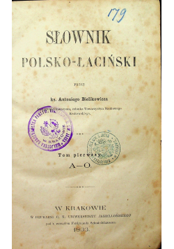 Słownik polsko łaciński 1866 r