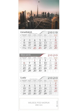 Kalendarz 2020 Trójdzielny Dubaj CRUX
