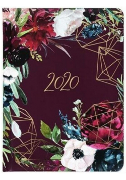 Kalendarz tygodniowy B6 2020 Kwiaty bordo ALBI