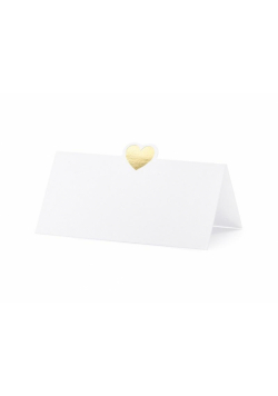 Wizytówki na stół Serce różowe złoto 10x5cm 10szt