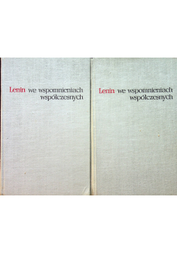 Lenin we wspomnieniach współczesnych 2 tomy