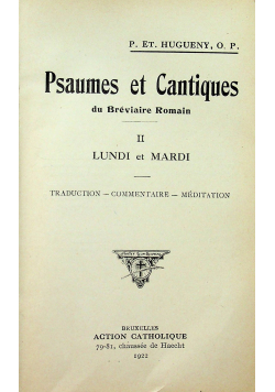 Psaumes et Cantiques  II 1922 r.