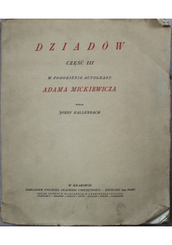 Dziadów część III 1925 r.