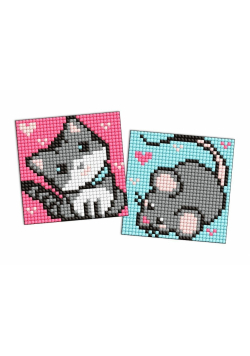 Diamentowa mozaika na naklejce IDEYKA 9x9 cm kids Szarzy Przyjaciele