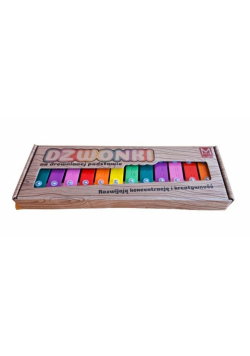Dzwonki 12-tonowe kolorowe na drewnianej ramce