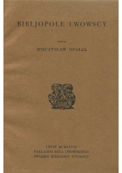 Bibljopole Lwowscy, 1928 r.