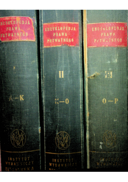Encyklopedja Podręczna Prawa Prywatnego Tom I do III 1937 r.