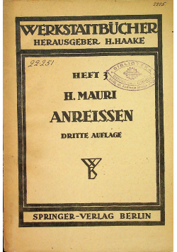 Das AnreiSen in Maschinenbau Werkstatten 1943 r.