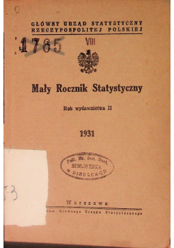 Mały rocznik statystyczny, 1931 r.