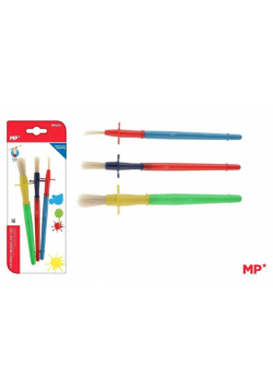 Pędzle dla dzieci z uchwytem Easy grip 3szt
