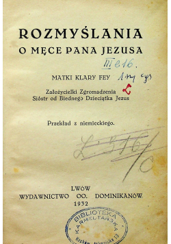 Rozmyślania przygotowawcze 1936 r.