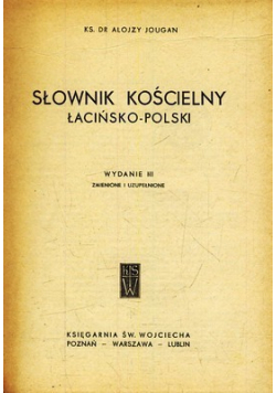 Słownik kościelny  Łacińsko Polski