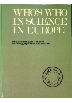 Who's Who in Science in Europe Reference on Research