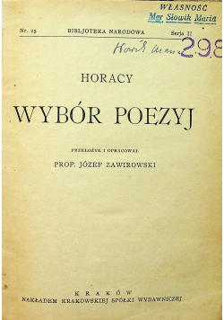 Horacy wybór poezyj 1923 r.