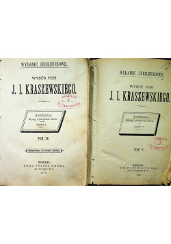 Wybór pism J. I. Kraszewskiego 2 tomy około 1878r