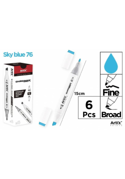 Marker Chromax z 2 końcówk. sky blue 76 (6szt)