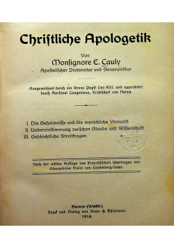 Christliche apologetik 1914 r