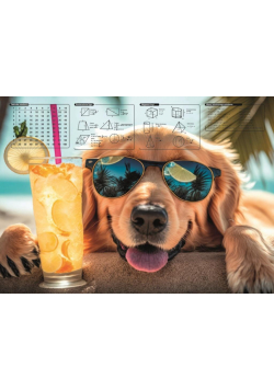 Mata na biurko z nadrukiem chillout dog