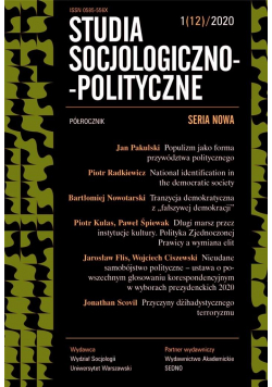Studia Socjologiczno-Polityczne... nr 1(12)/2020