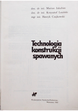 Technologia konstrukcji spawanych