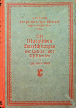 Die liturgischen Verrichtungen der Leviten und Assistenten 1922 r.