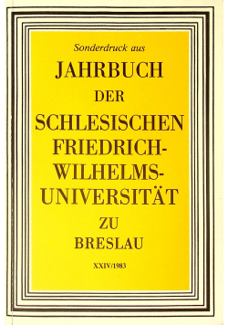 Jahrbuch der Schlesischen Friedrich Wilhelms Universitat zu Breslau