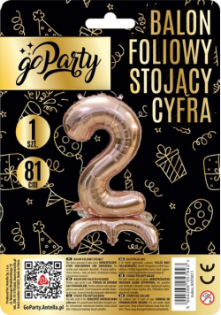 Balon foliowy stojący cyfra 2