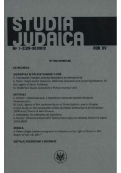Studia Judaica 1 2 2012