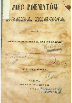 Pięć poematów Lorda Birona 1853 r.