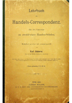 Lehrbuch der Handels Correspondenz 1892 r.