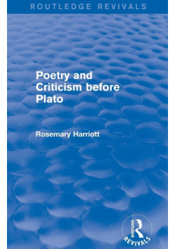 Poetry and Criticism before Plato (Routledge Revivals)