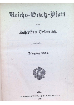 Reichs gesetz und blatt rok 1856 r.