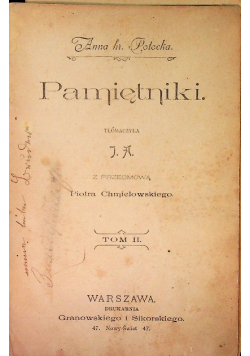 Płocka Pamiętniki Tom II, 1898 r.